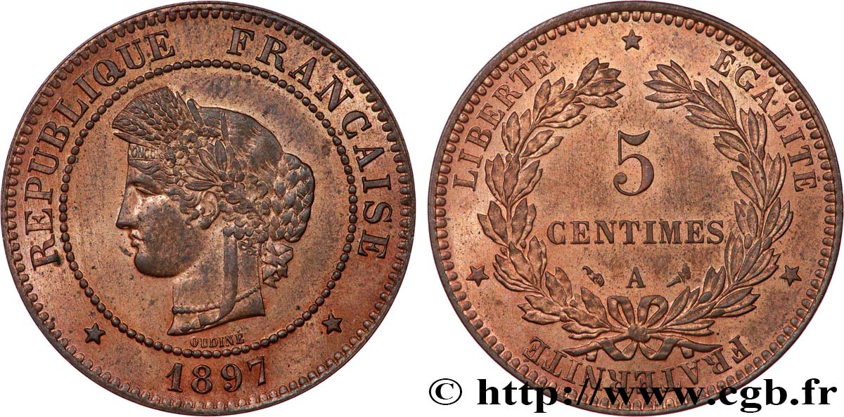 5 centimes Cérès 1897 Paris F.118/39 MS64 