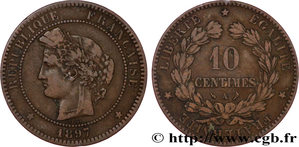 10 centimes Cérès 1897 Paris F.135/44 TB25 