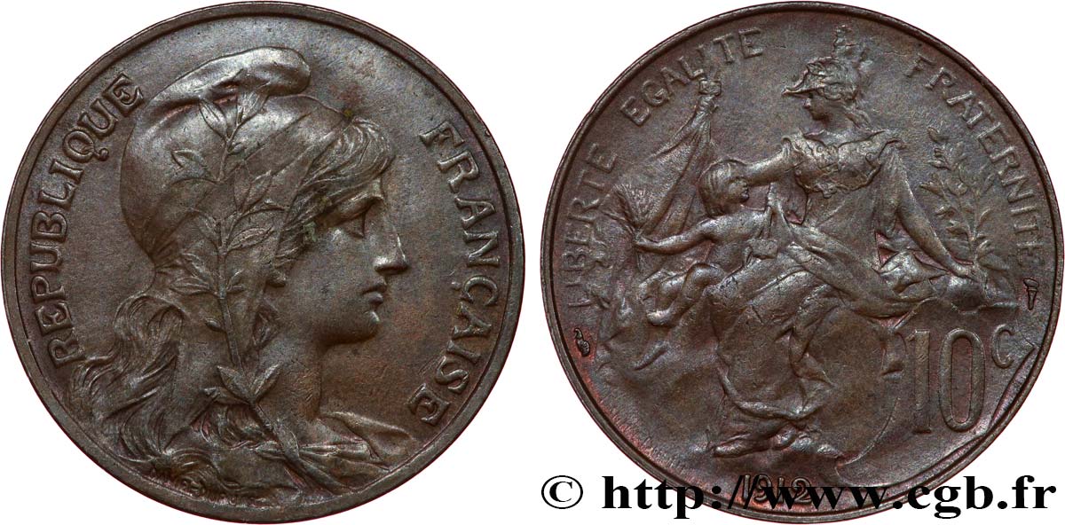 10 centimes Daniel-Dupuis 1912  F.136/21 TTB 
