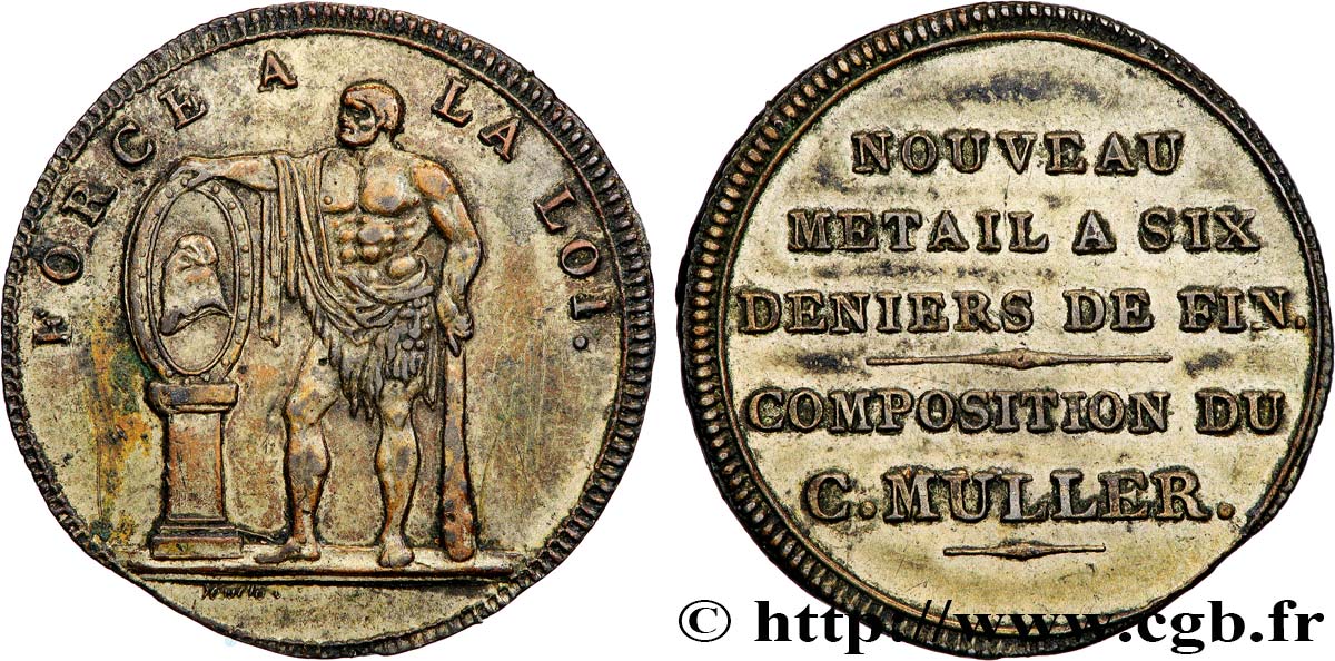 Essai de monnaie de Muller 1795  Hennin701 p. 484 et pl. 70 EBC 