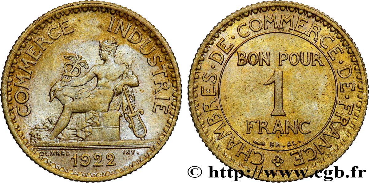 1 franc Chambres de Commerce 1922 Paris F.218/4 SUP 