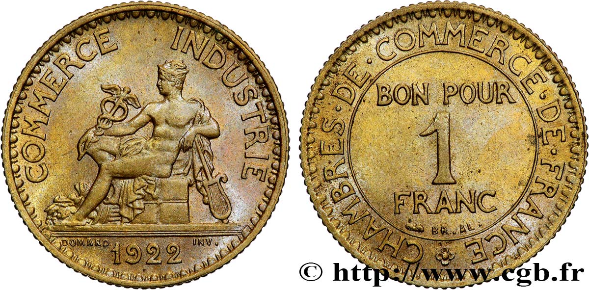 1 franc Chambres de Commerce 1922 Paris F.218/4 SUP 