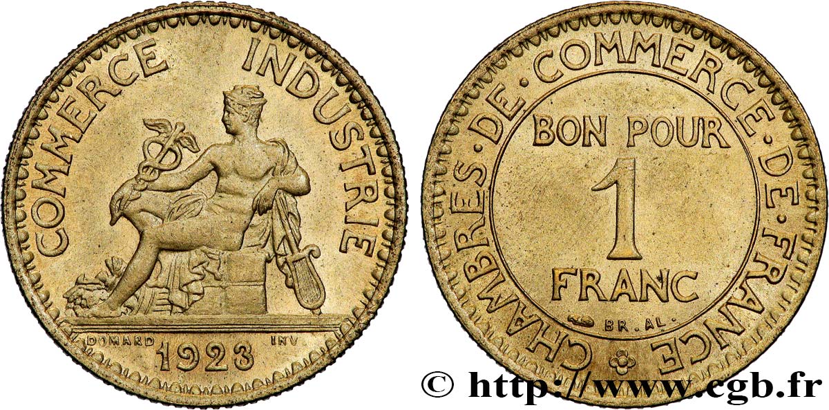 1 franc Chambres de Commerce 1923 Paris F.218/5 SUP62 