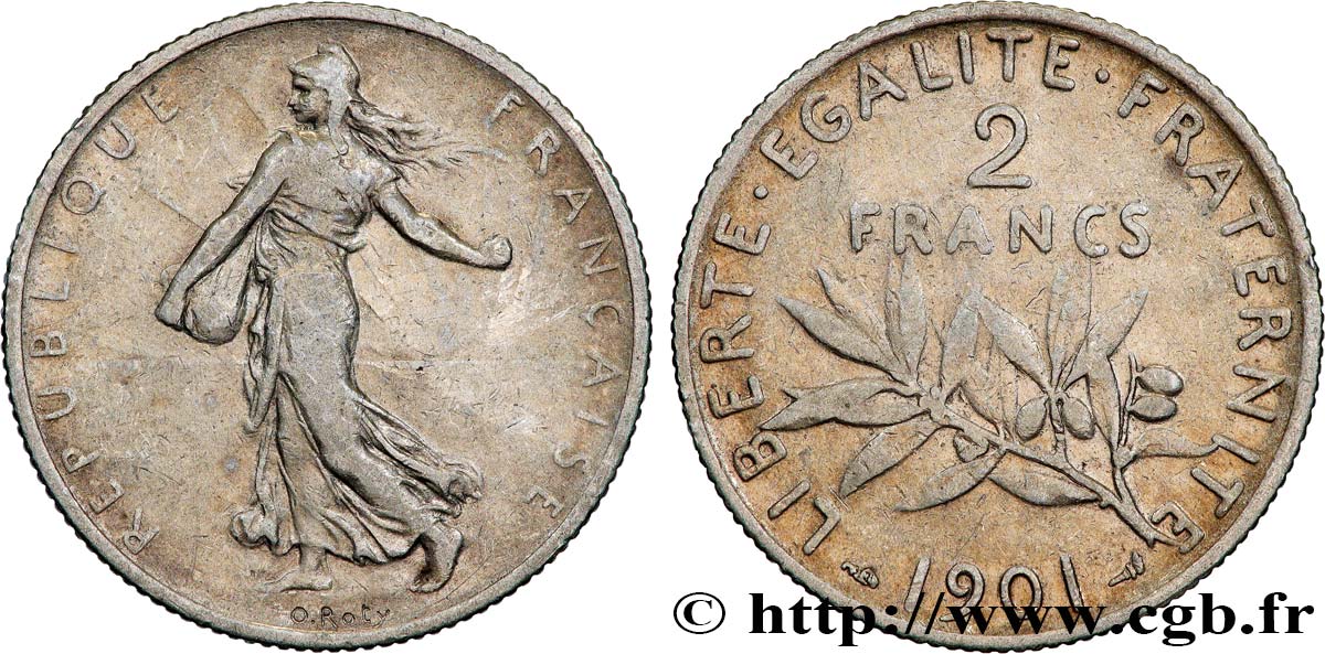2 francs Semeuse 1901 Paris F.266/6 VF 