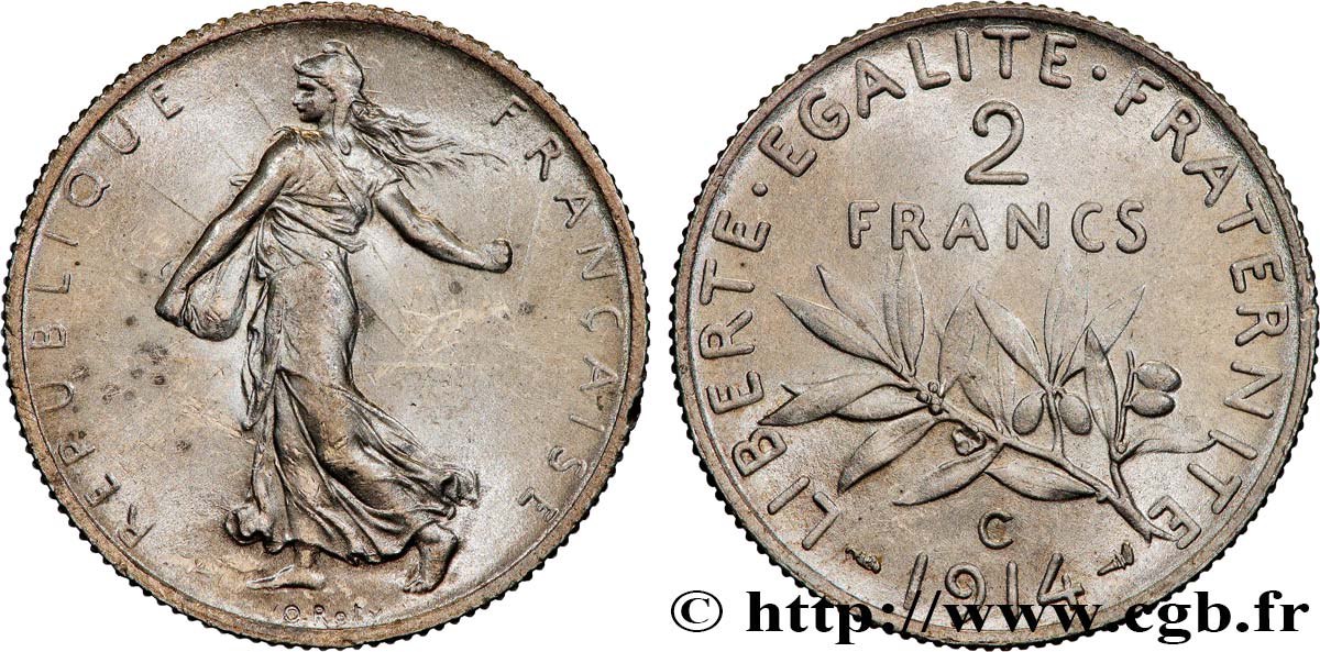 2 francs Semeuse 1914 Castelsarrasin F.266/16 SUP+ 