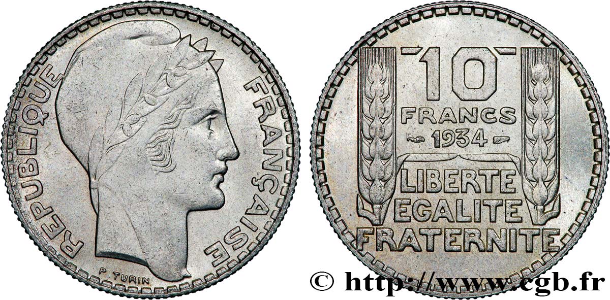 10 francs Turin 1934  F.360/7 SUP55 