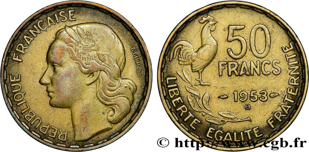 50 francs Guiraud 1953 Beaumont-le-Roger F.425/11 TTB 