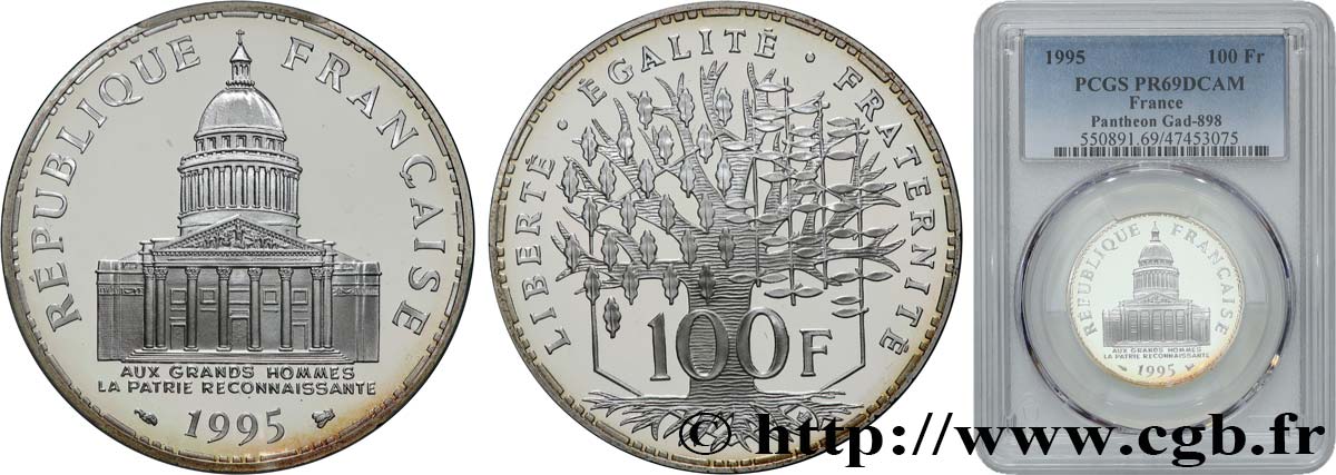 100 francs Panthéon, BE (Belle Épreuve) 1995  F.451/17 ST69 PCGS