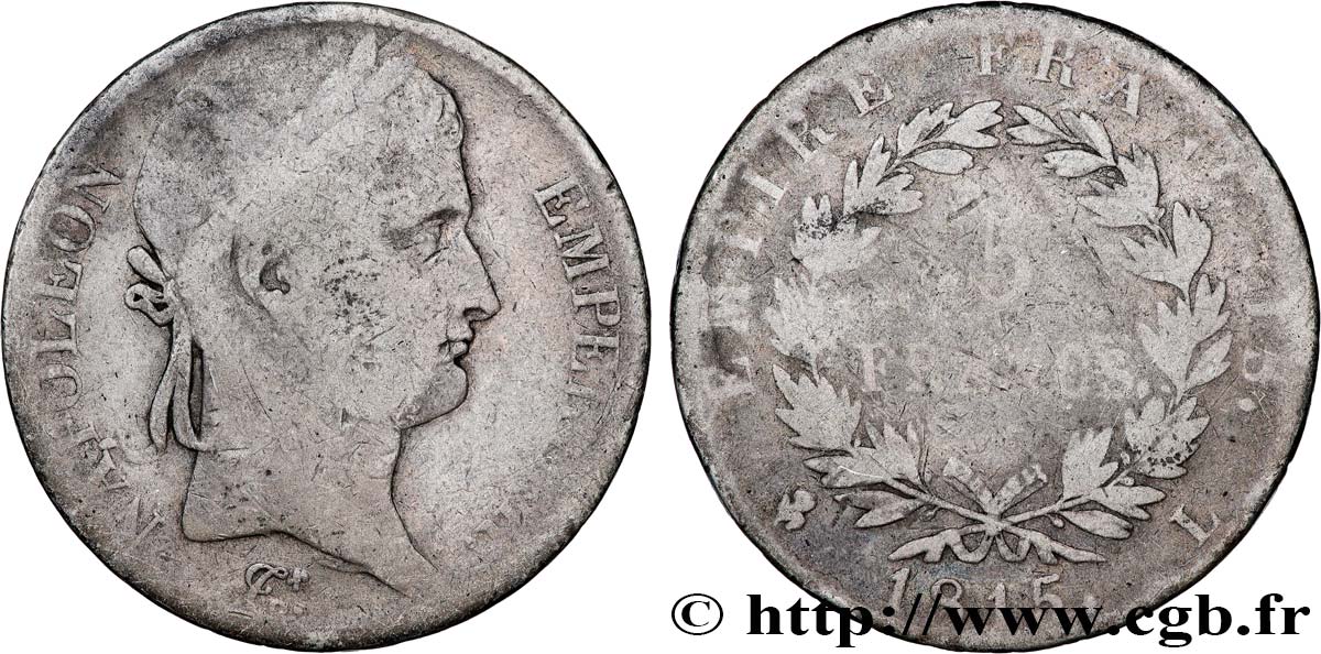 5 francs Napoléon Empereur, Cent-Jours 1815 Bayonne F.307A/5 B6 