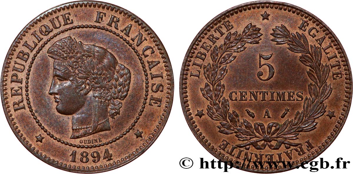 5 centimes Cérès 1894 Paris F.118/36 AU 