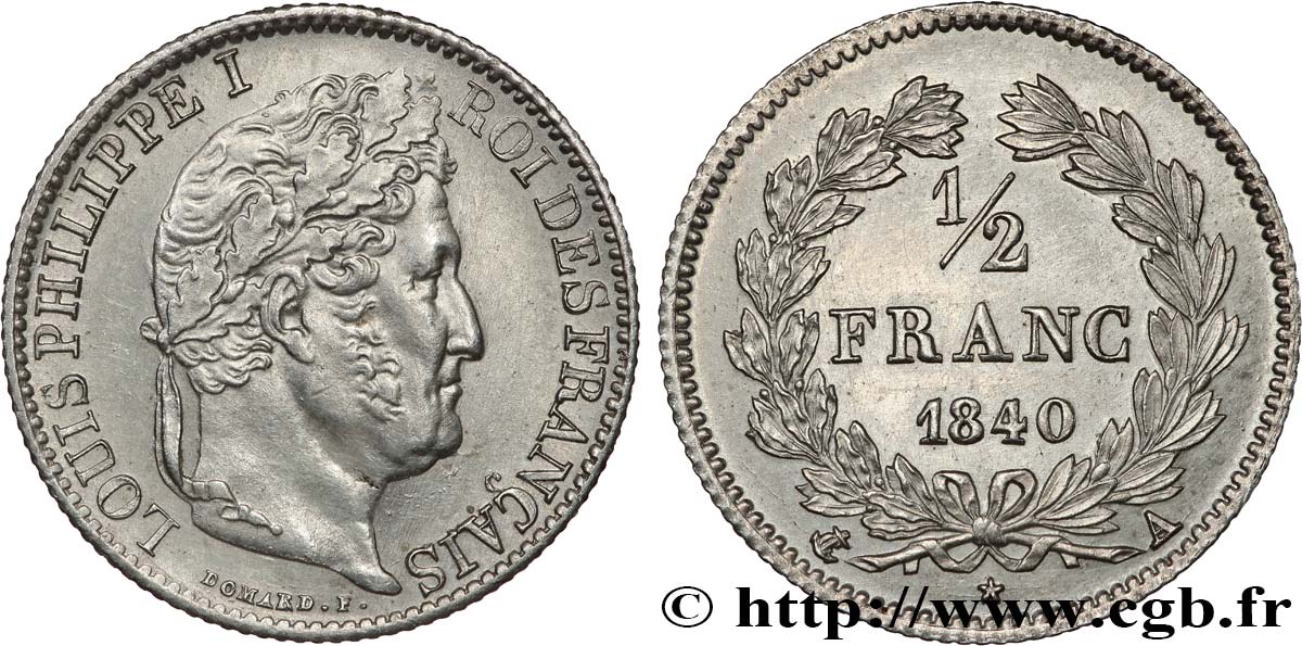 1/2 franc Louis-Philippe 1840 Paris F.182/83 VZ 
