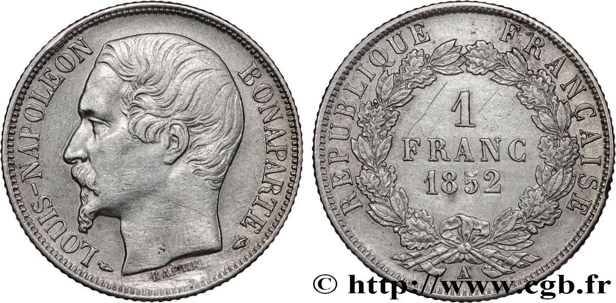 1 franc Louis-Napoléon 1852 Paris F.212/1 XF 