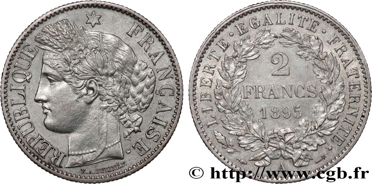 2 francs Cérès, avec légende 1895 Paris F.265/17 SUP 