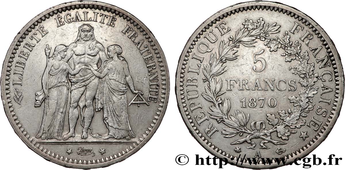 5 francs Hercule 1870 Paris F.334/1 MBC 