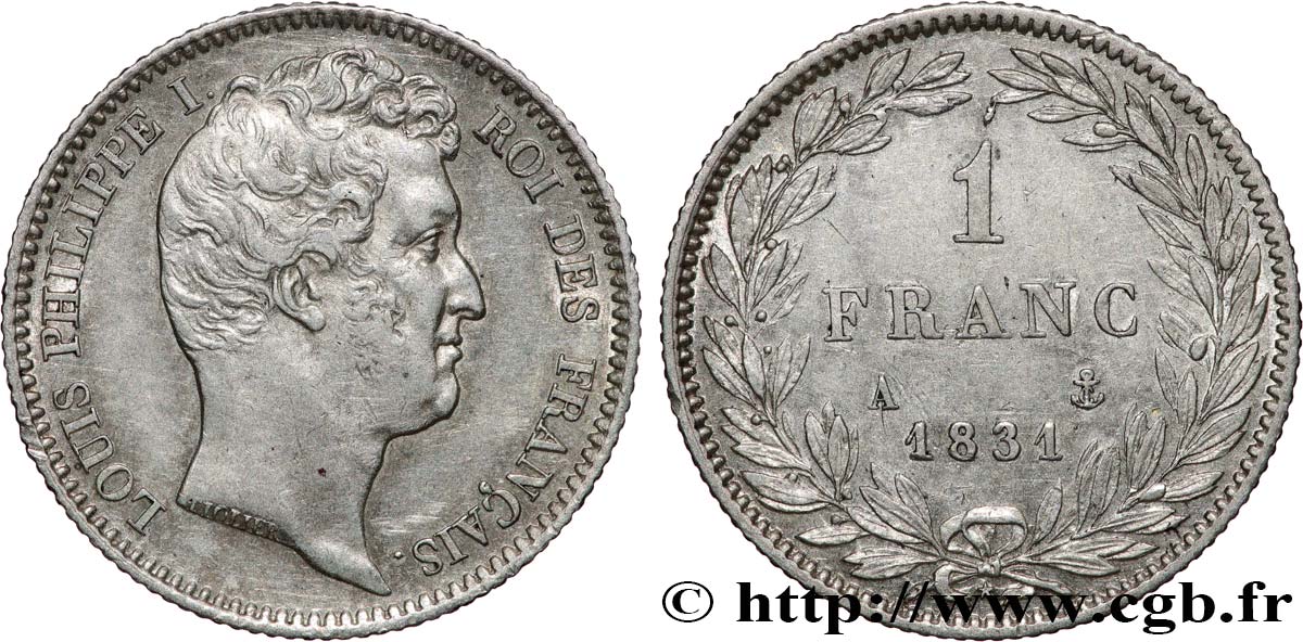1 franc Louis-Philippe, tête nue 1831 Paris F.209/1 AU 