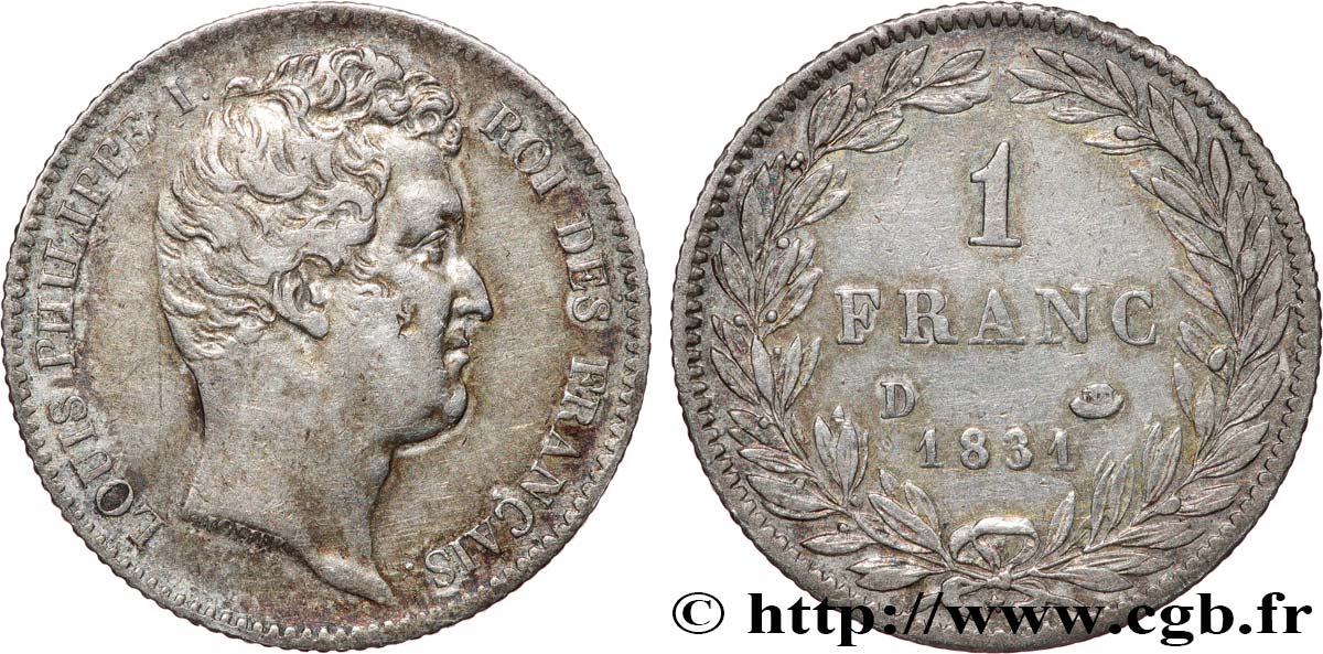 1 franc Louis-Philippe, tête nue 1831 Lyon F.209/4 VF 