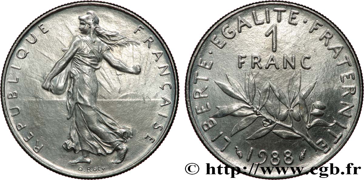1 franc Semeuse, nickel 1988 Pessac F.226/33 SUP62 