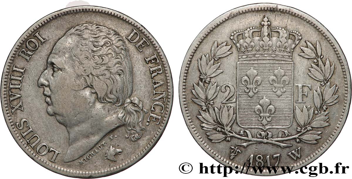 2 francs Louis XVIII 1817 Lille F.257/16 q.BB 