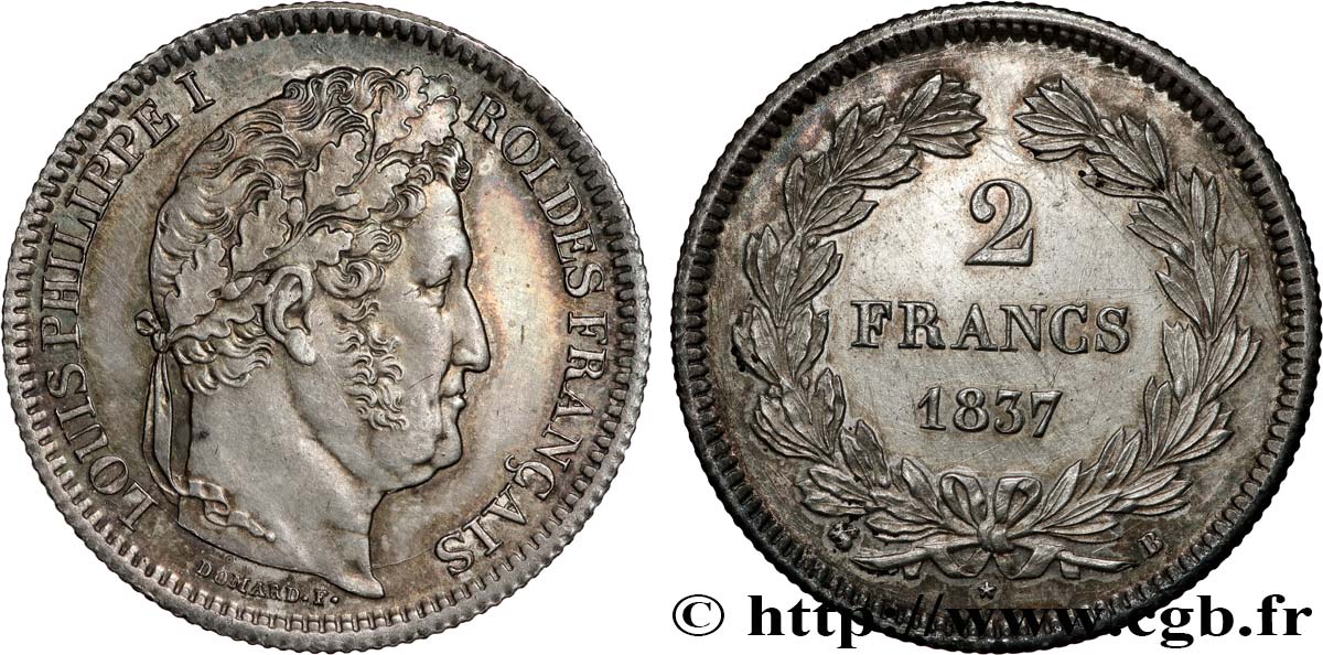 2 francs Louis-Philippe 1837 Rouen F.260/59 TTB+ 