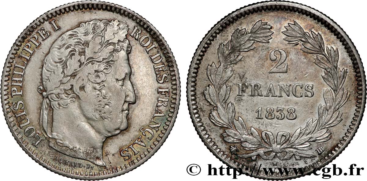 2 francs Louis-Philippe 1838 Strasbourg F.260/67 VF 