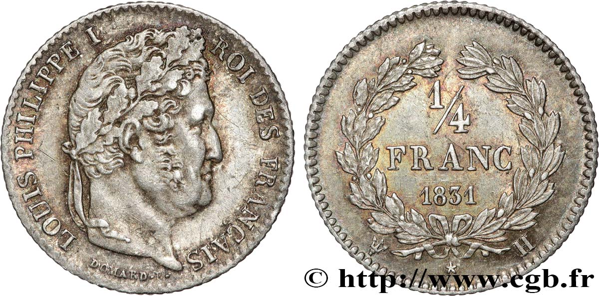 1/4 franc Louis-Philippe 1831 La Rochelle F.166/5 SUP58 