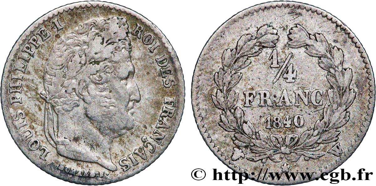 1/4 franc Louis-Philippe 1840 Lille F.166/84 MB25 