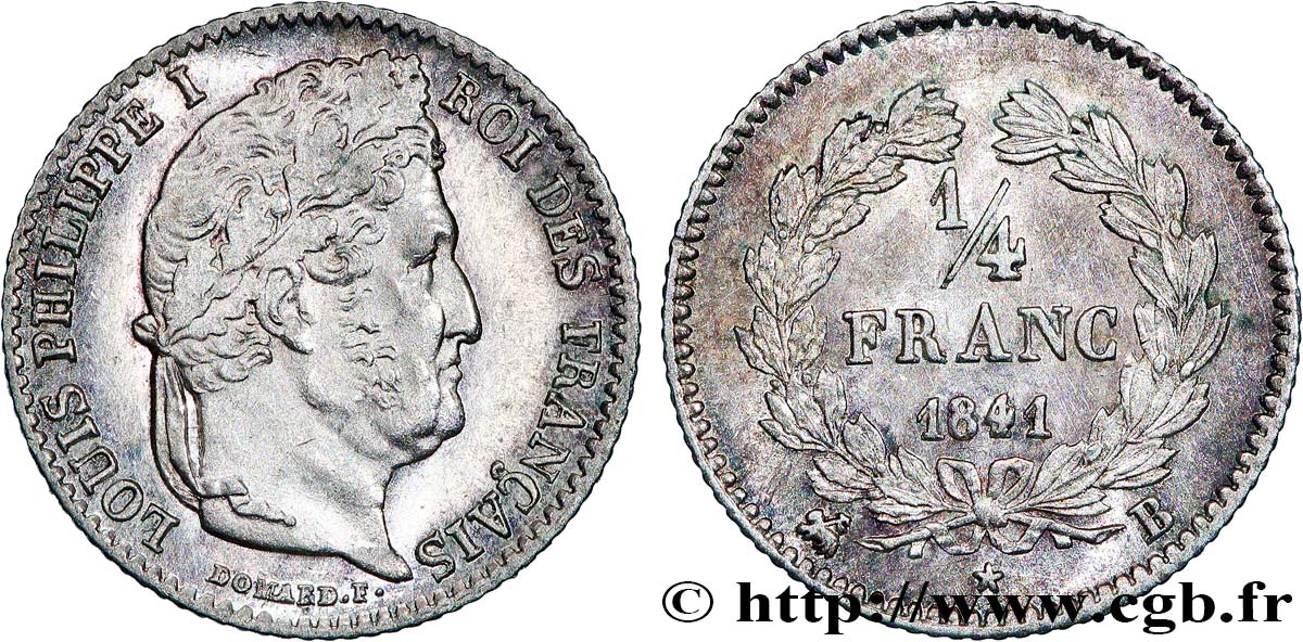 1/4 franc Louis-Philippe 1841 Rouen F.166/86 MS60 