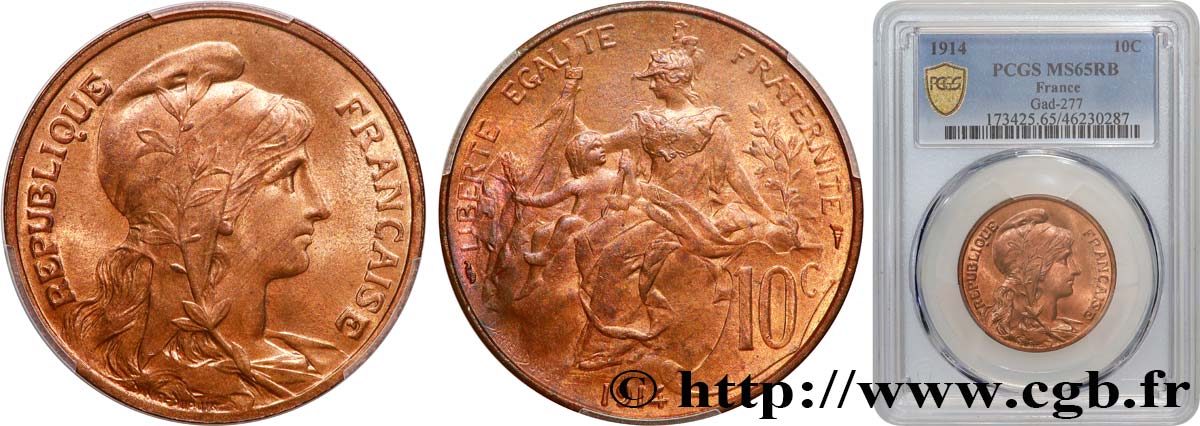 10 centimes Daniel-Dupuis 1914  F.136/23 FDC65 PCGS