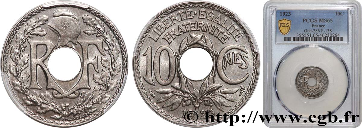 10 centimes Lindauer 1923  F.138/8 FDC65 PCGS