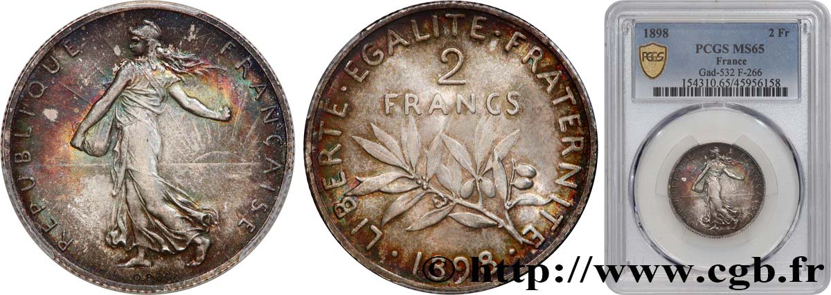 2 francs Semeuse 1898  F.266/1 MS65 PCGS