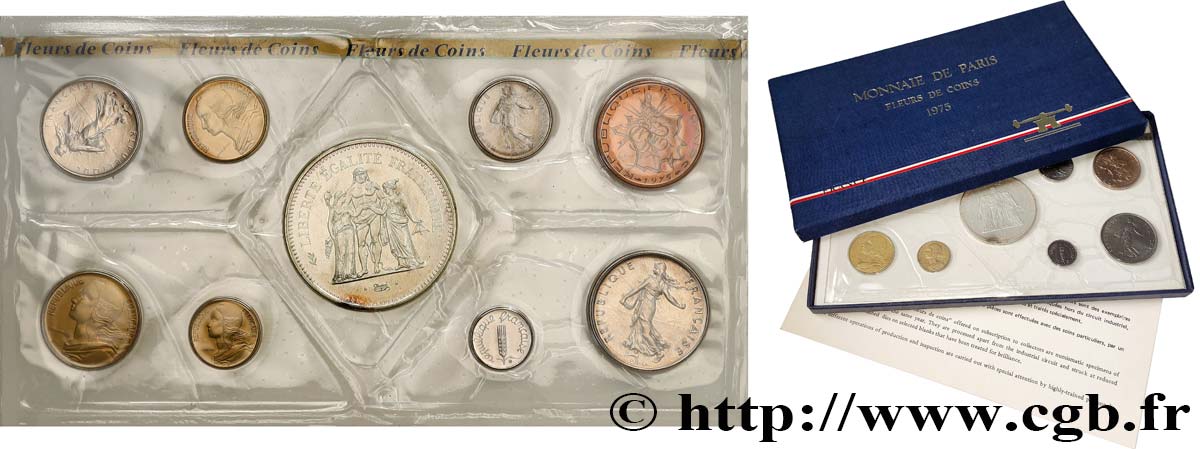 Boîte Fleur de Coins, avec le Rebord sous la feuille au 1 centime épi 1975 Paris F.5000/19 FDC 