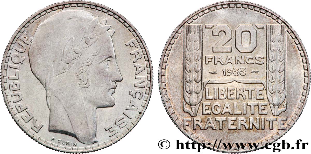 20 francs Turin, Rameaux Longs 1933  F.400/5 VZ62 