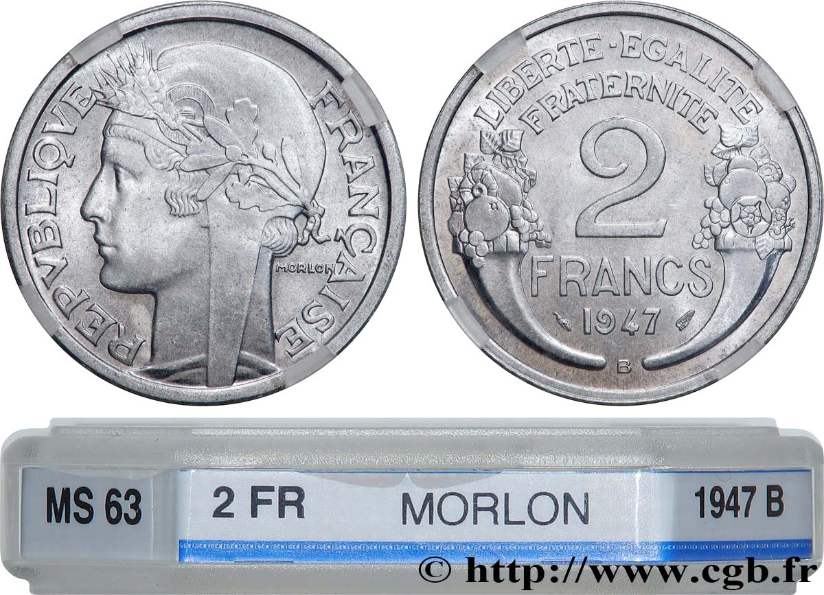2 francs Morlon, aluminium 1947 Beaumont-Le-Roger F.269/11 SPL63 GENI