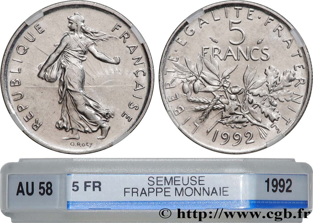 5 francs Semeuse, nickel 1992 Pessac F.341/25 SUP58 GENI