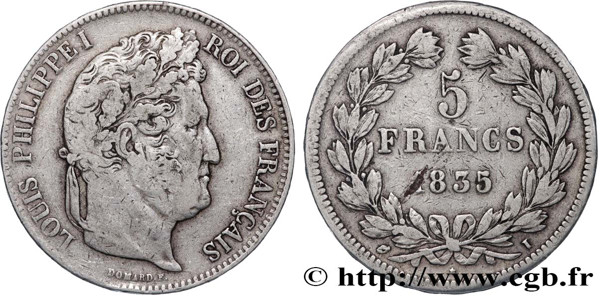 5 francs IIe type Domard 1835 Limoges F.324/47 TB 