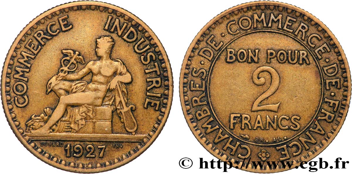2 francs Chambres de Commerce 1927  F.267/9 TB+ 