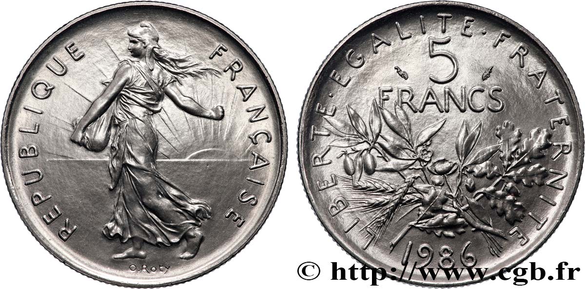 5 francs Semeuse, nickel 1986 Pessac F.341/18 ST 