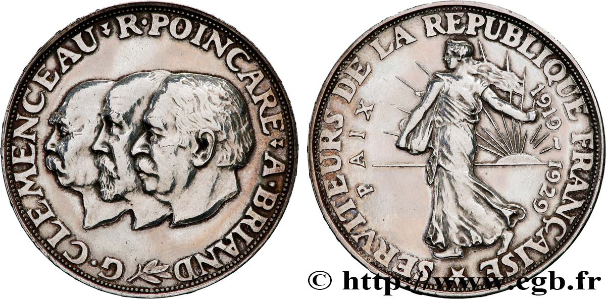 Module de 20 francs argent, 10e anniversaire de la Paix 1929 Paris GEM.254 1 AU 