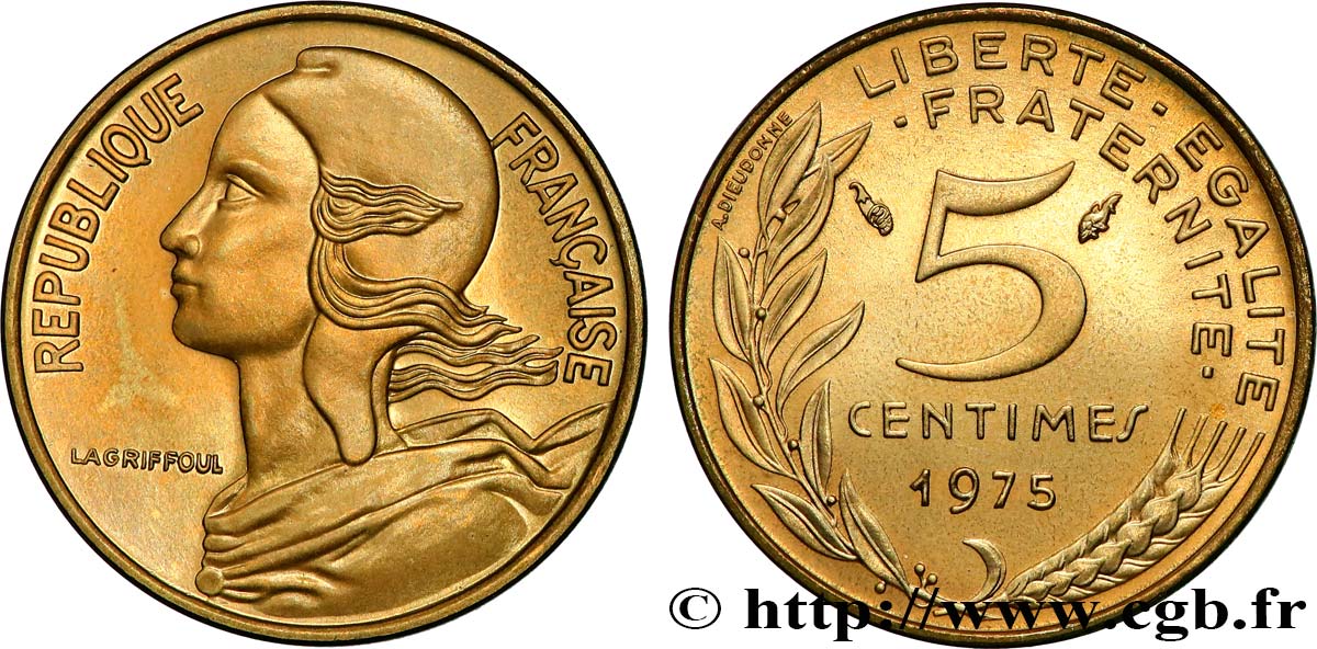 5 centimes Marianne 1975 Pessac F.125/11 MS 