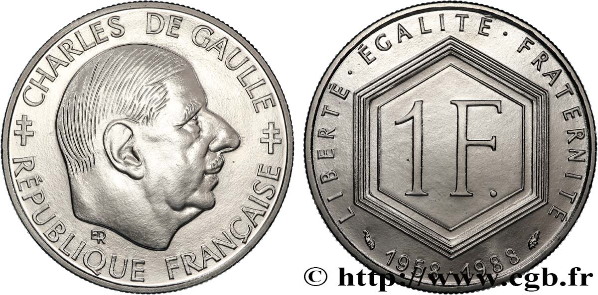 1 franc De Gaulle 1988  F.227/2 FDC 