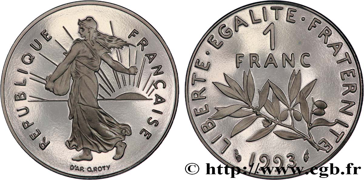 1 franc Semeuse, nickel, Belle Épreuve 1993 Pessac F.226/40 var. FDC 