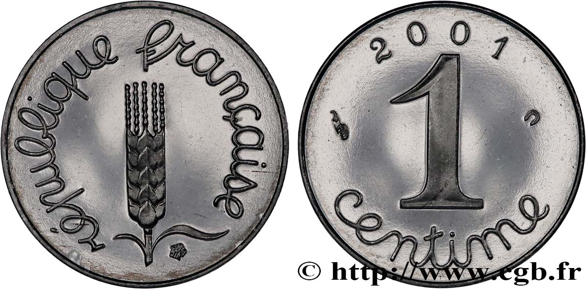 1 centime Épi, BE (Belle Épreuve) 2001 Pessac F.106/62 var. MS 