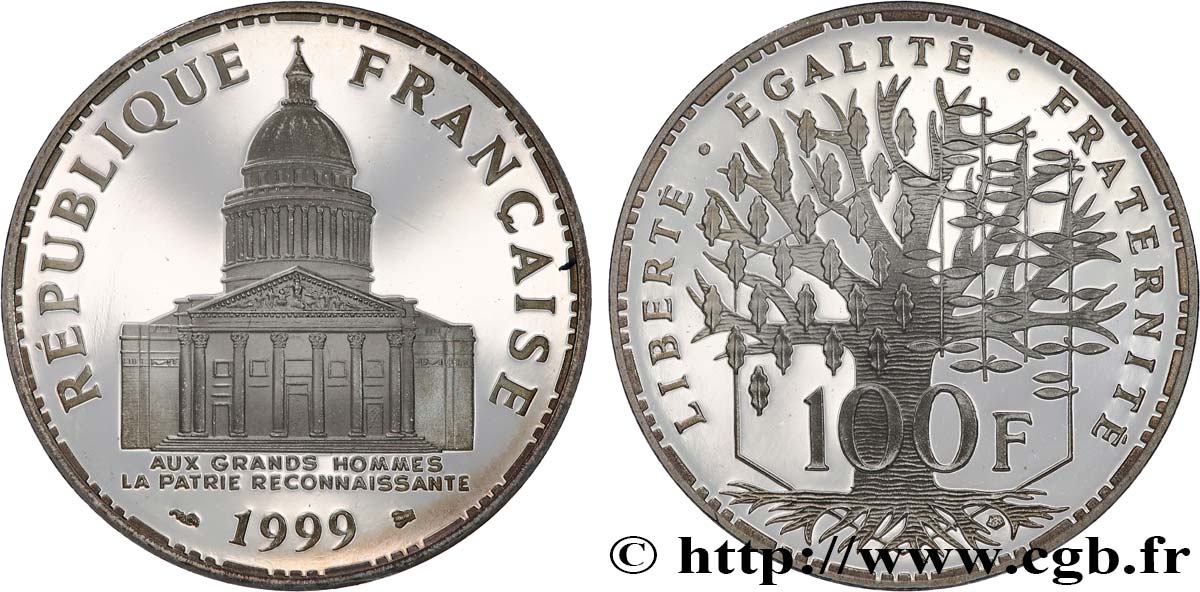 100 francs Panthéon, Belle Épreuve 1999  F.451/22 var. FDC 