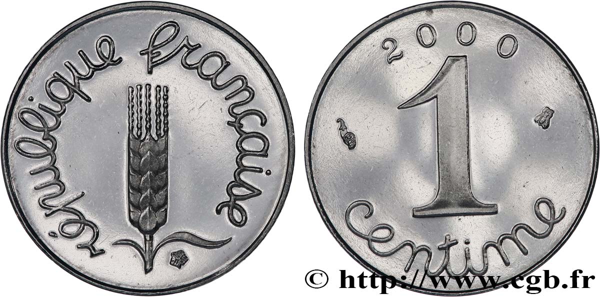1 centime Épi, BE (Belle Épreuve) 2000 Pessac F.106/60 var. FDC 