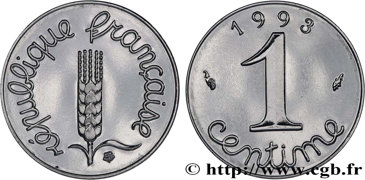 1 centime Épi, BE (Belle Épreuve) 1993 Pessac F.106/52 var. ST 