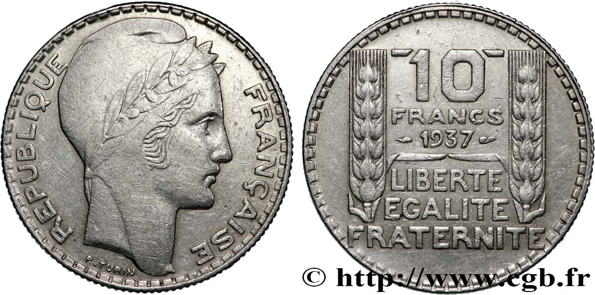 10 francs Turin 1937  F.360/8 TTB 