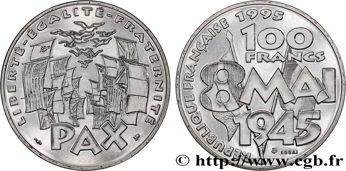 Essai de 100 francs 8 Mai 1945 1995 Pessac F.463/1 ST 