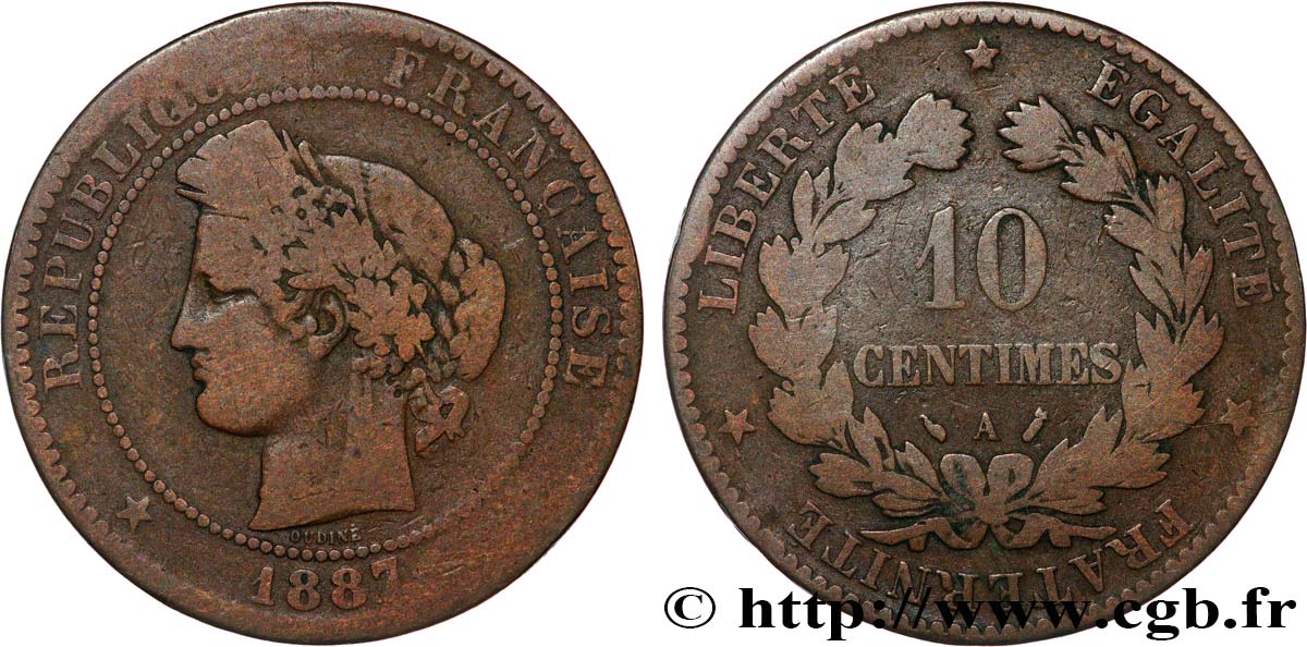 10 centimes Cérès 1887 Paris F.135/31 SGE 