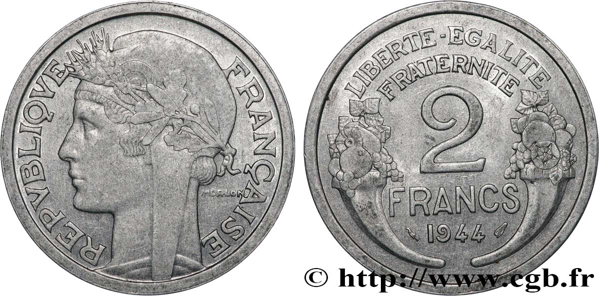 2 francs Morlon, aluminium 1944  F.269/4 BC 