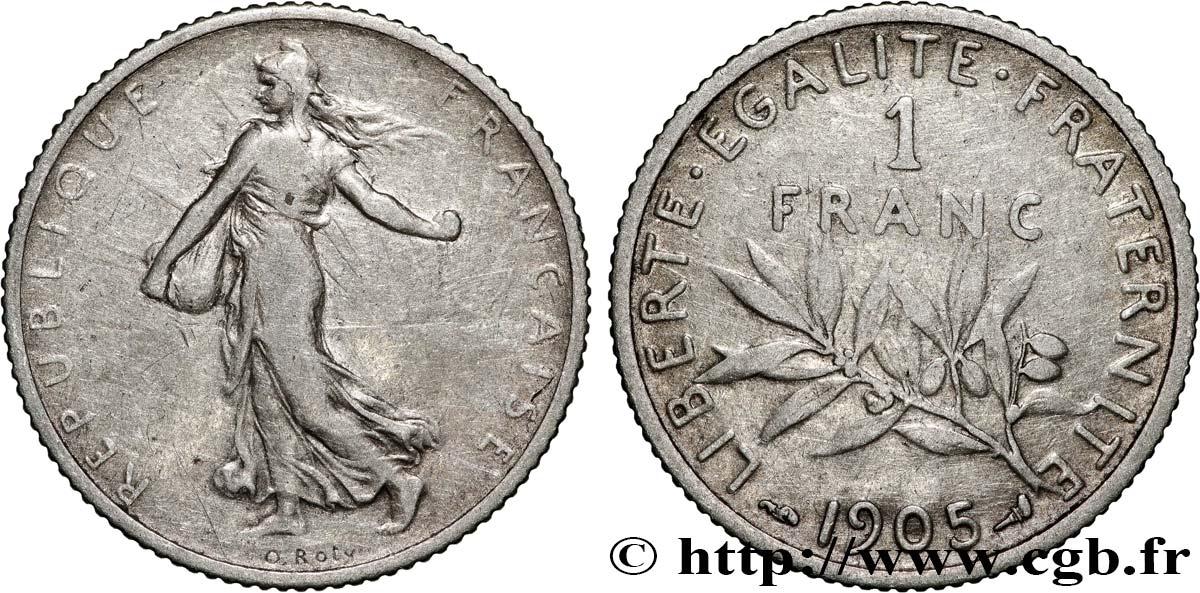 1 franc Semeuse 1905 Paris F.217/10 SS 